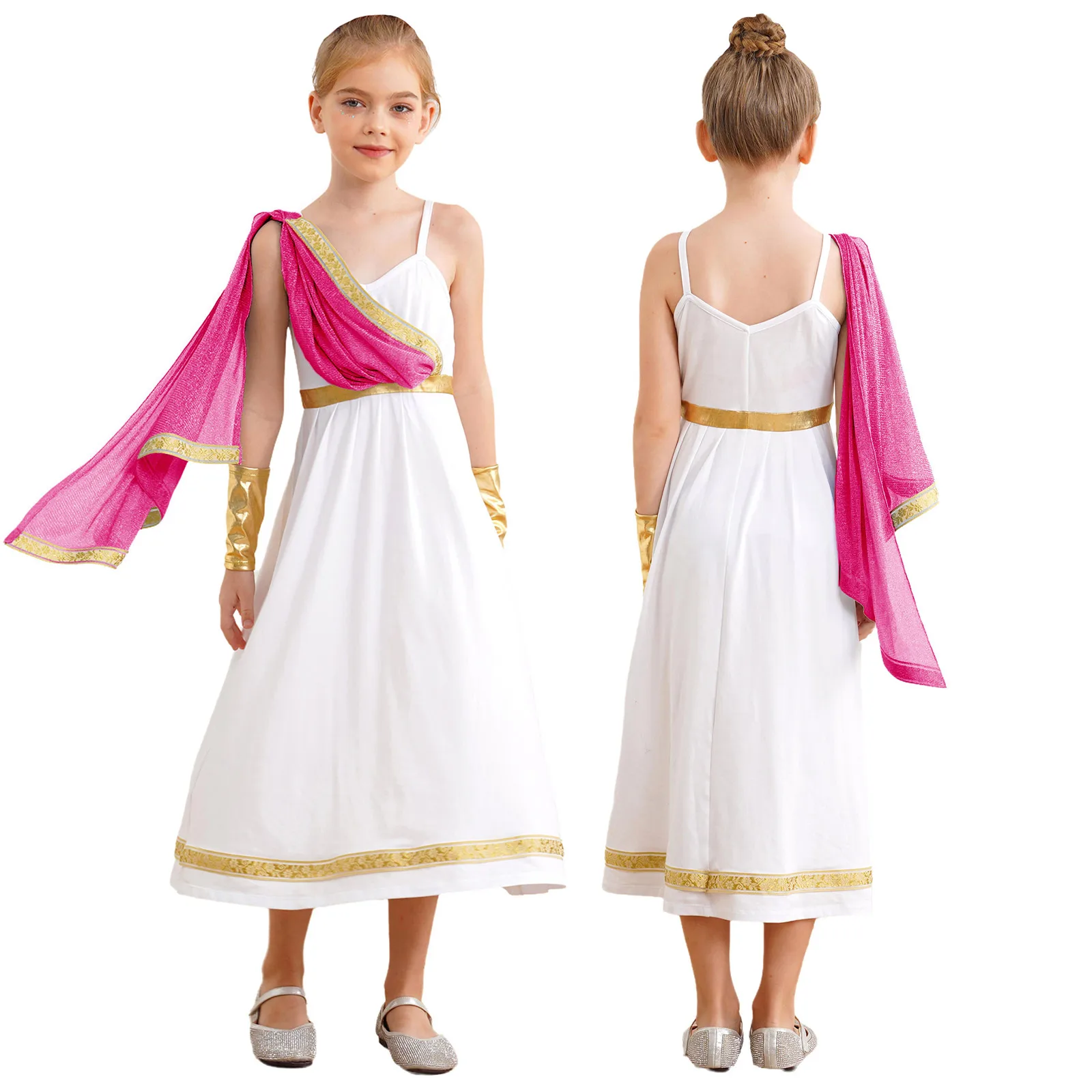 Kids Girls Halloween Ancient Greek Roman Goddesses Princess Cosplay Costume Worship Robe Sleeveless Cape Toga Dress with Cuffs
Kids Girls Halloween Ancient Greek Roman Goddesses Princess Cosplay Costume Worship Robe Sleeveless Cape Toga Dress with Cuffs