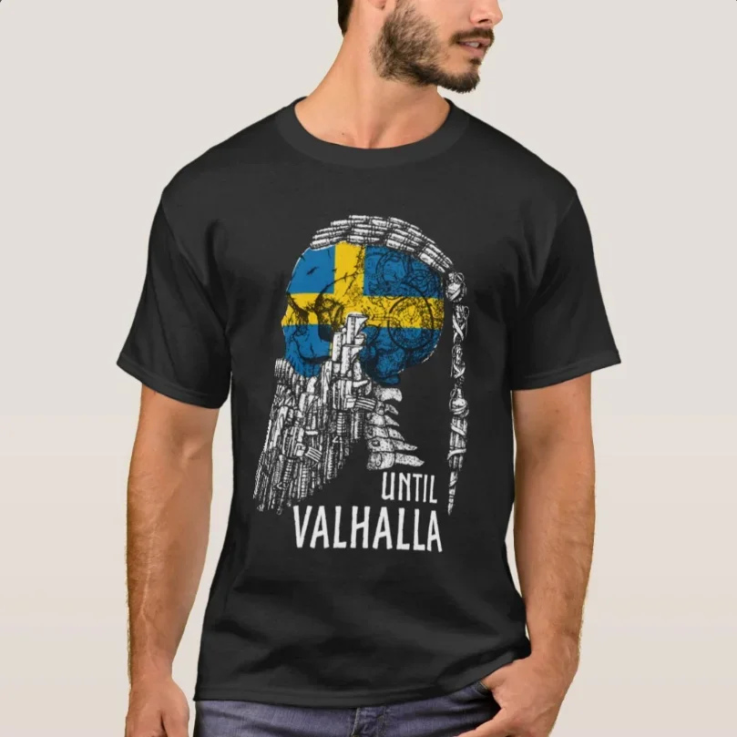 Sweden Flag Till Nordic Warrior Bearded Skull Valhalla T-Shirt 100% Cotton O-Neck Short Sleeve Summer Casual Mens T-shirt
Sweden Flag Till Nordic Warrior Bearded Skull Valhalla T-Shirt 100% Cotton O-Neck Short Sleeve Summer Casual Mens T-shirt
