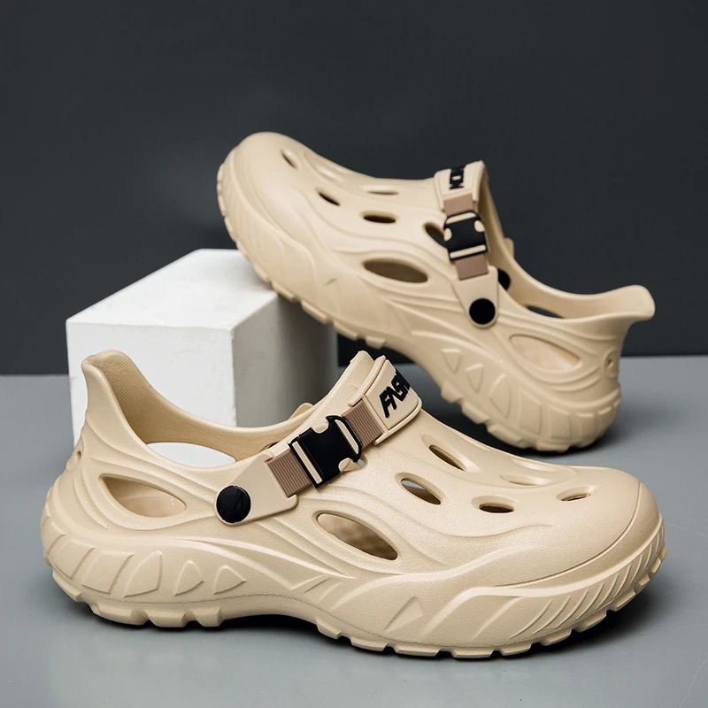 Пляжные шлепанцы, дышащие сабо, мужская повседневная садовая обувь, нескользящие походные мужские уличные сандалии, мужские уличные сандалии, спортивные тапочки 
Пляжные шлепанцы, дышащие сабо, мужская повседневная садовая обувь, нескользящие походные мужские уличные сандалии, мужские уличные сандалии, спортивные тапочки