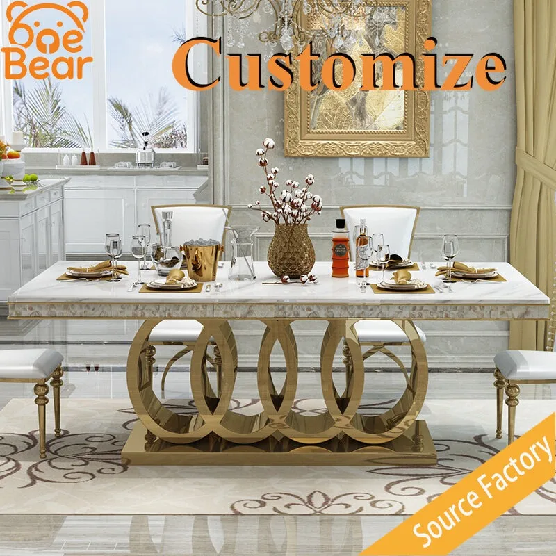 Customizable Royal Style Marble Dining Table, Grand Appearance Solid Construction for Villa Hall
Customizable Royal Style Marble Dining Table, Grand Appearance Solid Construction for Villa Hall