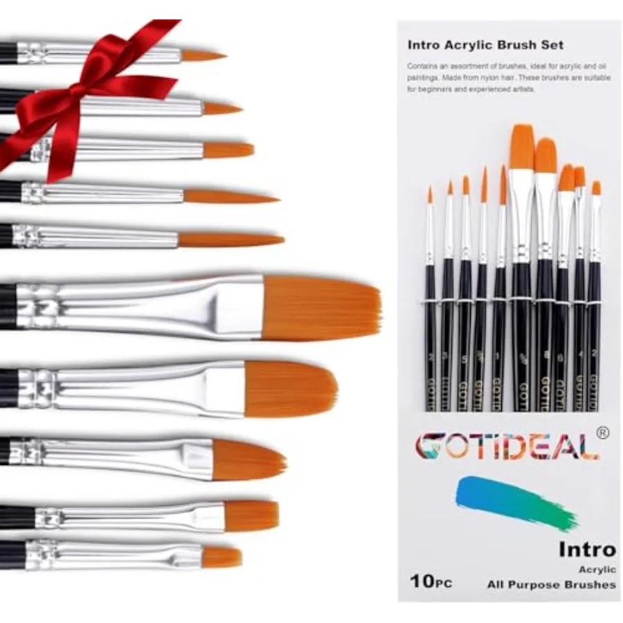 Paint Brushes, Acrylic Paint Brushes, 10 Pcs Round Pointed Tip, Small Nylon Hair Brushes for Acrylic, Oil and Gouache Body, Fac
Paint Brushes, Acrylic Paint Brushes, 10 Pcs Round Pointed Tip, Small Nylon Hair Brushes for Acrylic, Oil and Gouache Body, Fac