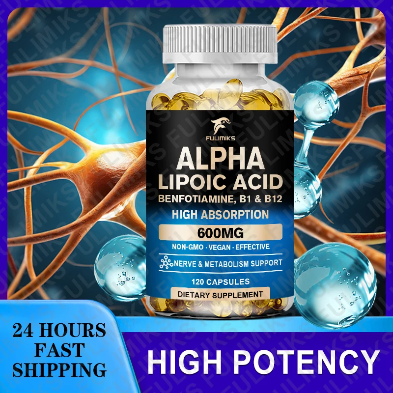 Liposomal Alpha Lipoic Acid 600mg Softgels, ALA Supplement, Alpha-Lipoic Acid for Antioxidants, Nerve, Energy 120 Capsules
Liposomal Alpha Lipoic Acid 600mg Softgels, ALA Supplement, Alpha-Lipoic Acid for Antioxidants, Nerve, Energy 120 Capsules