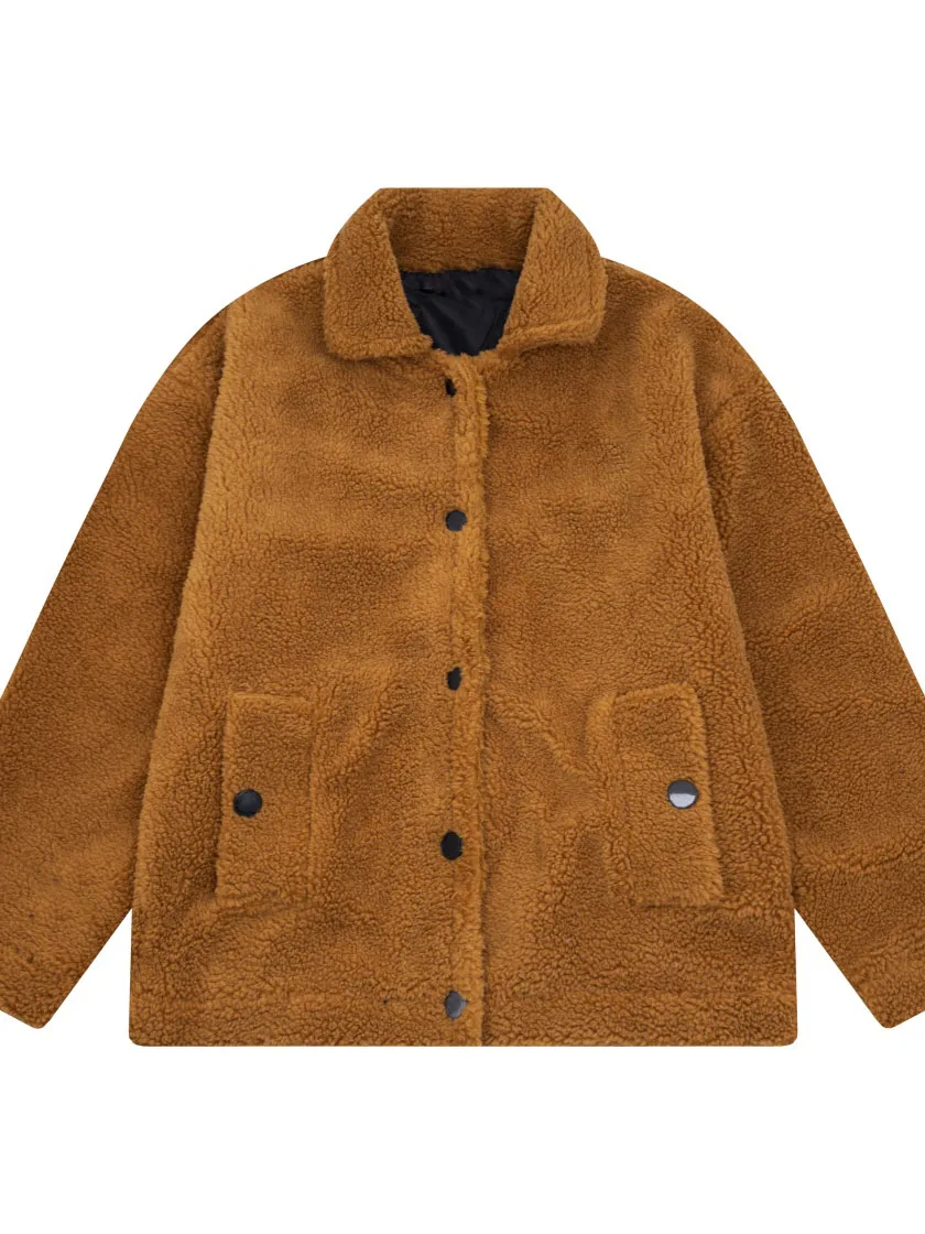 Lambswool jacket lapel short loose fit solid color single-breasted design warm and comfortable 2023 winter new 1121
Lambswool jacket lapel short loose fit solid color single-breasted design warm and comfortable 2023 winter new 1121