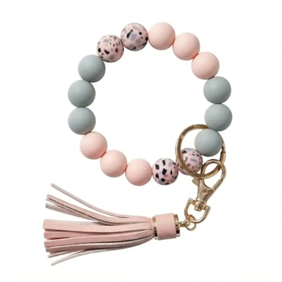 Key Ring Bracelet Car Keychain Holder Wristlet Silicone Women Beaded Bangle Chains
Key Ring Bracelet Car Keychain Holder Wristlet Silicone Women Beaded Bangle Chains