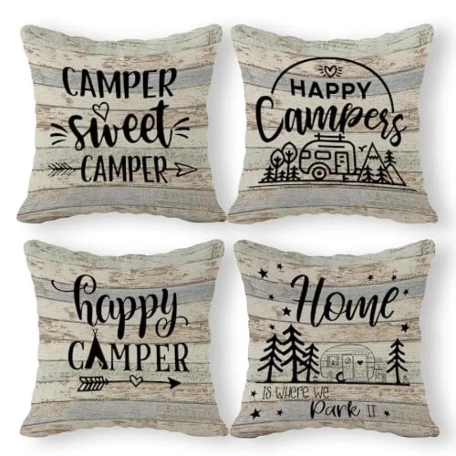 Sweet Camper Throw Pillow Case Set of 4, 18 x 18 Inch, Camping Gifts for Campers and Happy Campers
Sweet Camper Throw Pillow Case Set of 4, 18 x 18 Inch, Camping Gifts for Campers and Happy Campers