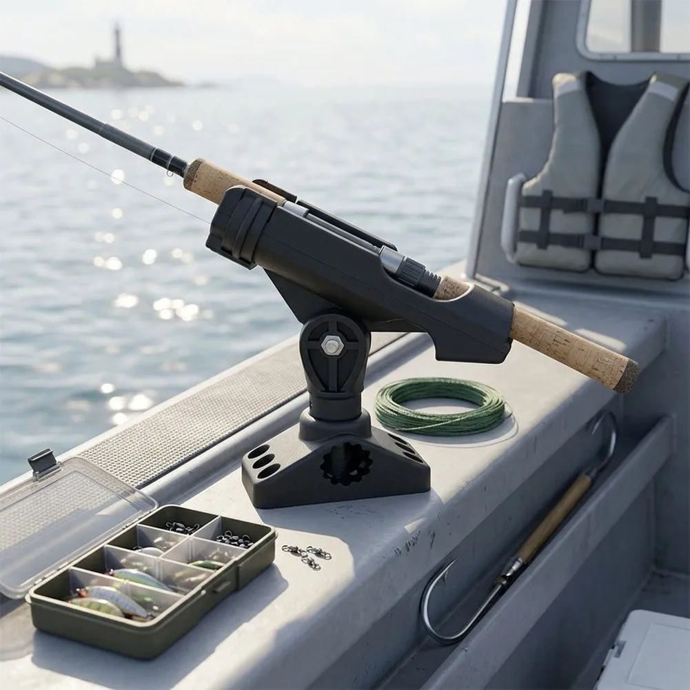 360 Degree Rotating Fishing Rod Holder Base Rail Mount Socket For Kayak Boat Deck Hardware Black Plastic Stable Gear Track
360 Degree Rotating Fishing Rod Holder Base Rail Mount Socket For Kayak Boat Deck Hardware Black Plastic Stable Gear Track