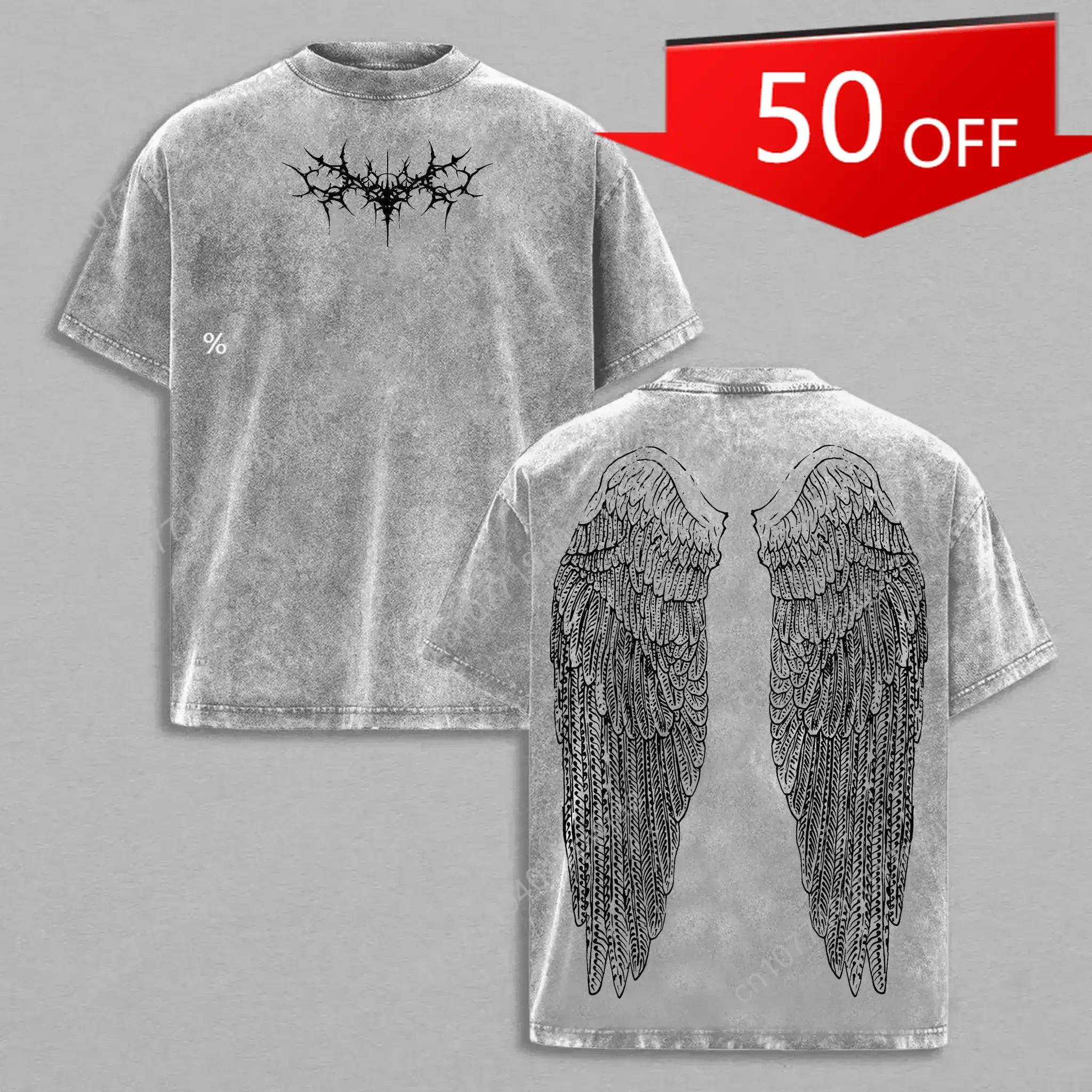 100% Cotton Washed Vintage T-Shirt – Y2K Gothic Wing Graphic Tee, Oversized Grunge Streetwear, Anime-Inspired Dark Aesthetic Top
100% Cotton Washed Vintage T-Shirt – Y2K Gothic Wing Graphic Tee, Oversized Grunge Streetwear, Anime-Inspired Dark Aesthetic Top