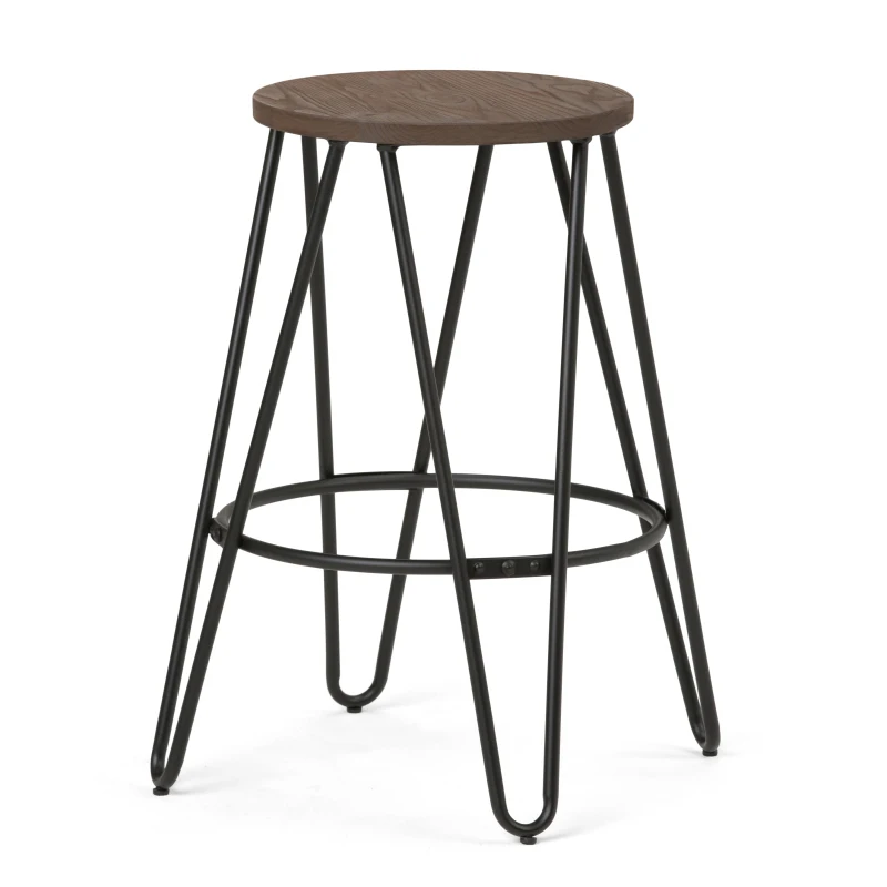 Simeon - 24" Metal Counter Height Stool with Wood Seat - Cocoa Brown / Black
Simeon - 24" Metal Counter Height Stool with Wood Seat - Cocoa Brown / Black