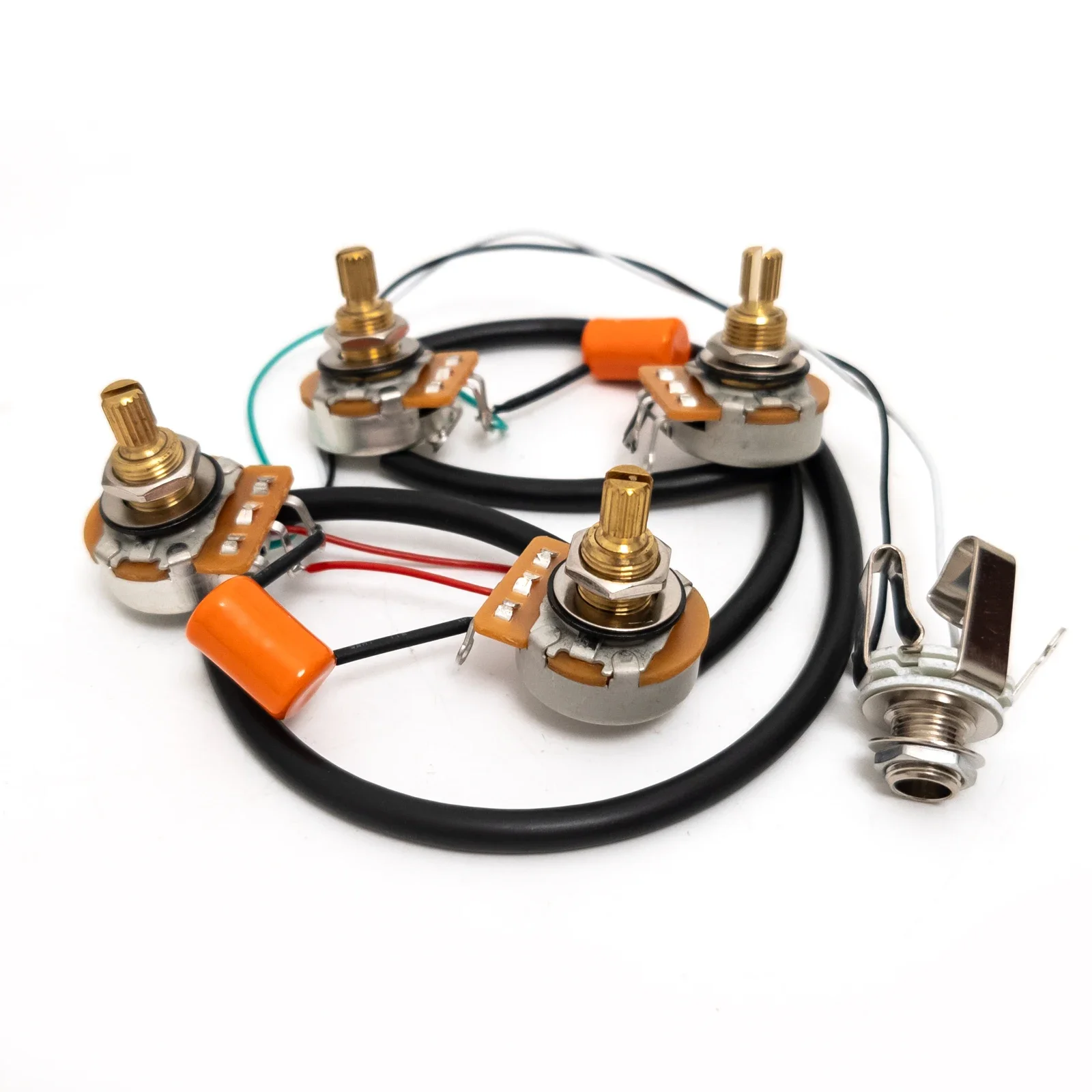 Комплект предварительно проводной жгута проводов с 4 длинными горшками вала для обновления электрогитары в стиле Les Paul SG, современная модель 1960-х годов
Комплект предварительно проводной жгута проводов с 4 длинными горшками вала для обновления электрогитары в стиле Les Paul SG, современная модель 1960-х годов