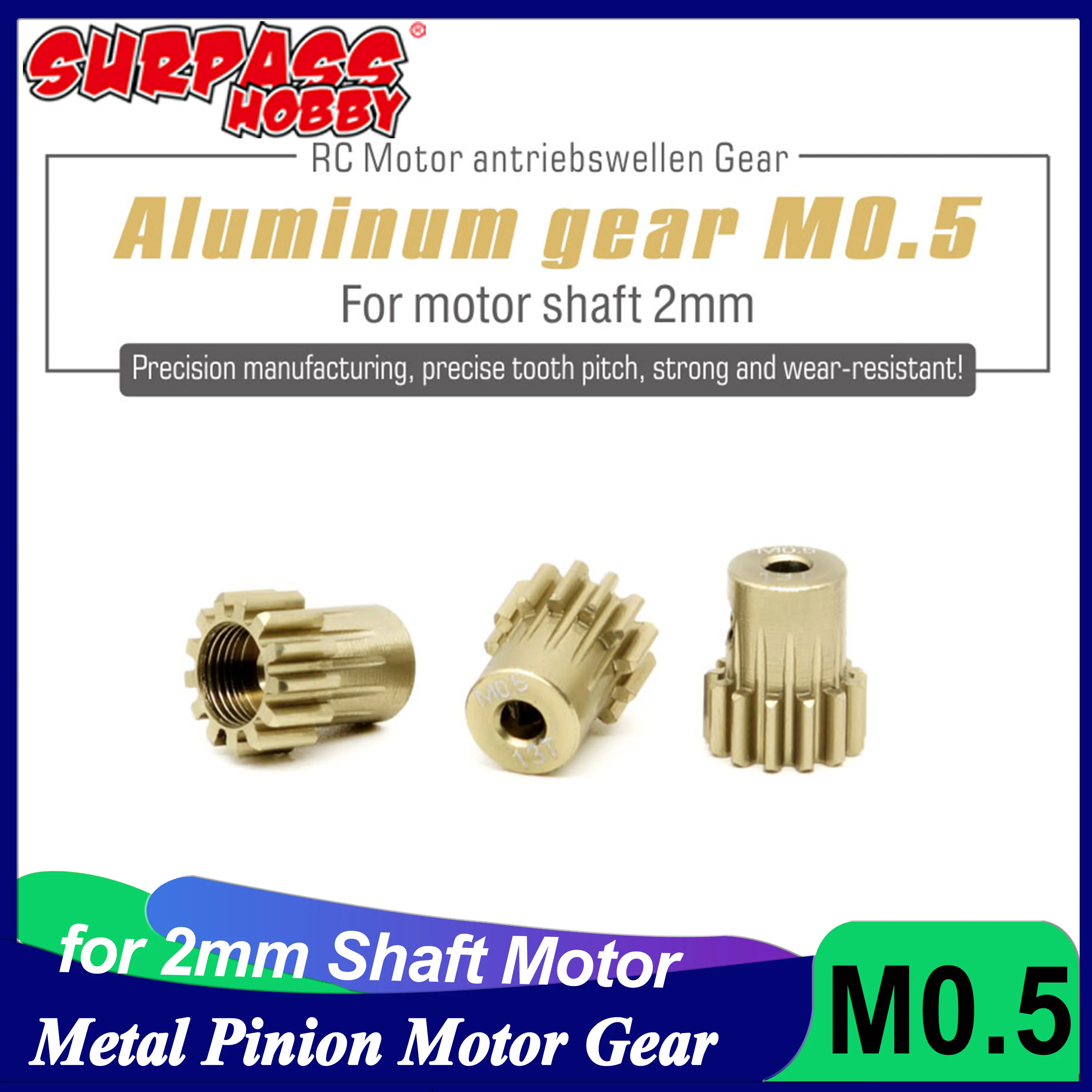 M0.5 Aluminum Pinion Gear 13T-26T 16T 19T 20T 25T 0.5M 2mm Shaft for 1/28 1/24 RC Mini Car 2WD Buggy Metal Gear Motor Parts Toy
M0.5 Aluminum Pinion Gear 13T-26T 16T 19T 20T 25T 0.5M 2mm Shaft for 1/28 1/24 RC Mini Car 2WD Buggy Metal Gear Motor Parts Toy