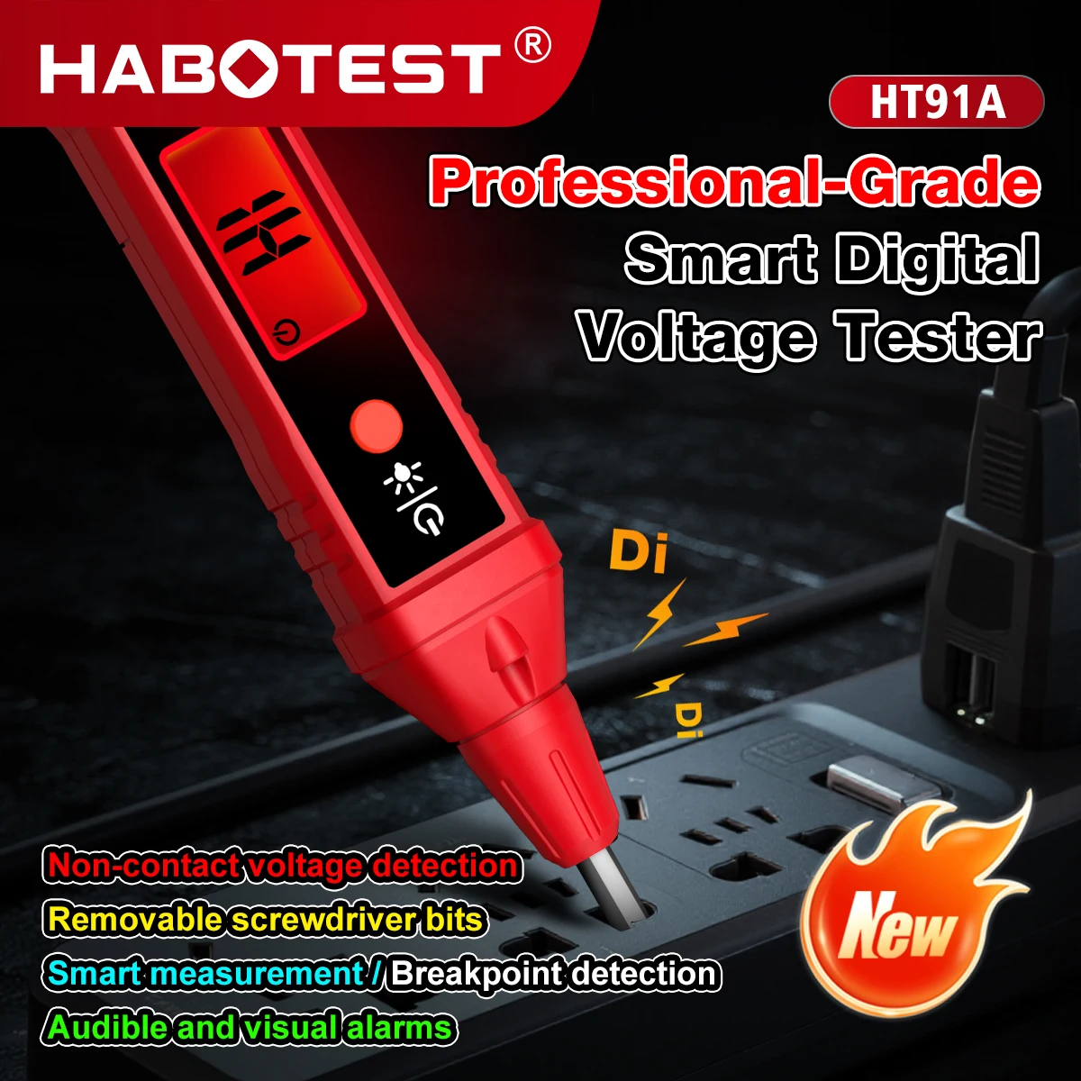 HABOTEST HT91A Digital Voltage Tester Pen Smart Electroscope Electrician Line Detector Portable Non-Contact Electrical Test
HABOTEST HT91A Digital Voltage Tester Pen Smart Electroscope Electrician Line Detector Portable Non-Contact Electrical Test
