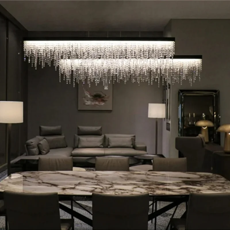 Villa stainless steel restaurant pendant lamp Italian light luxury K9 crystal lamp modern and minimalist design, artistic lighti
Villa stainless steel restaurant pendant lamp Italian light luxury K9 crystal lamp modern and minimalist design, artistic lighti