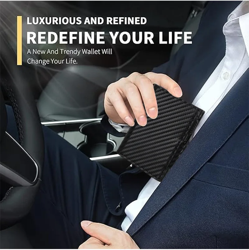 Carbon Fiber Mini Pop Up Wallet Custom Gift Rfid Card High Quality Men Wallets 12 Card Holders Small Money Bags
Carbon Fiber Mini Pop Up Wallet Custom Gift Rfid Card High Quality Men Wallets 12 Card Holders Small Money Bags