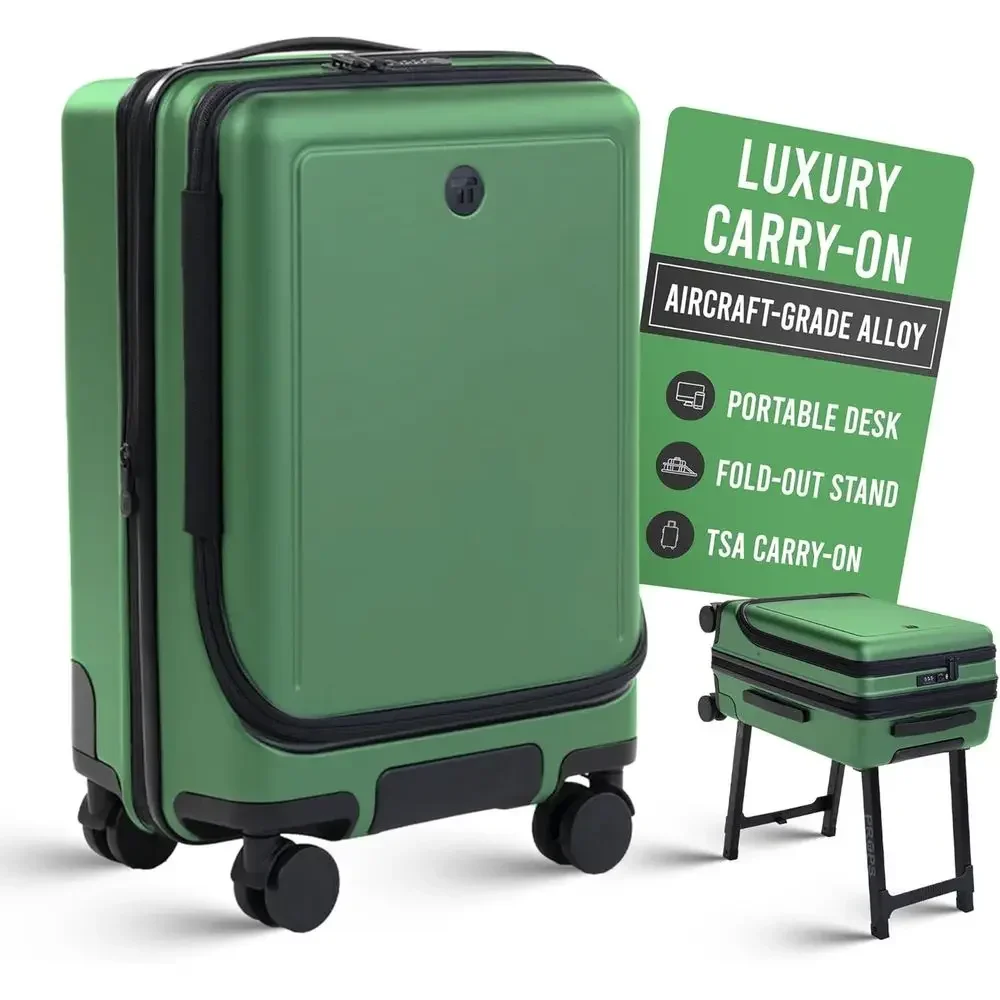 Expandable Lightweight Rolling Carry-On Suitcase with Built-In Desk Stand - TSA Approved for Travel (Sage)
Expandable Lightweight Rolling Carry-On Suitcase with Built-In Desk Stand - TSA Approved for Travel (Sage)