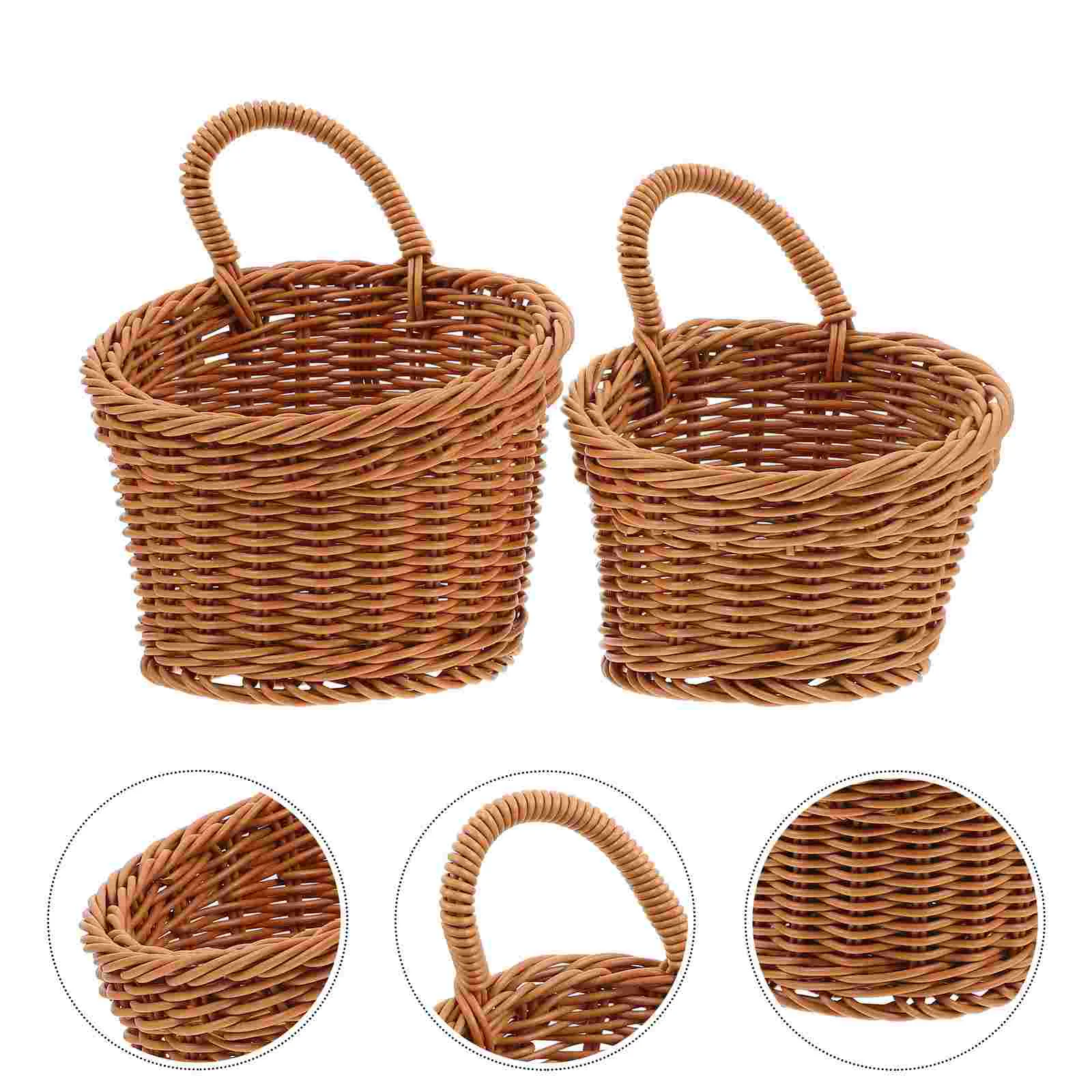 2 Pcs Rattan Wall Hanging Storage Basket Flower Woven Baskets Ginger Garlic Plastic Small
2 Pcs Rattan Wall Hanging Storage Basket Flower Woven Baskets Ginger Garlic Plastic Small