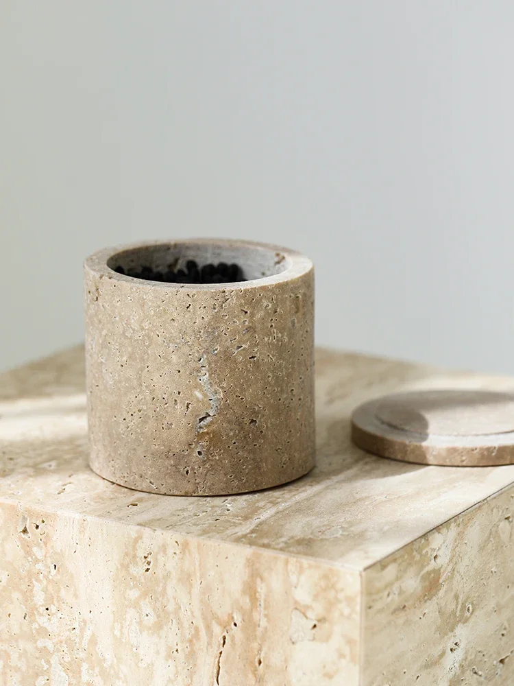 Natural Travertine Stone Cotton Swabs Holder Box Round Marble Salt Sugar Spice Storage Container Jar Makeup Brush Holder
Natural Travertine Stone Cotton Swabs Holder Box Round Marble Salt Sugar Spice Storage Container Jar Makeup Brush Holder