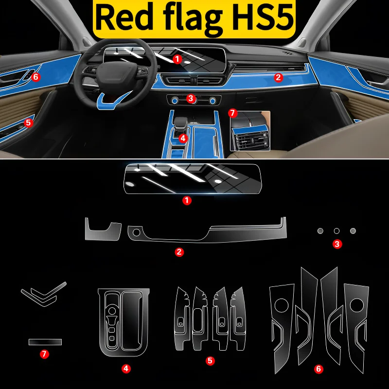 For Red flag HS5 25 interior protection Dashboard Multimedia GPS Navigation Transparent Scratch-Resistant Film Modification
For Red flag HS5 25 interior protection Dashboard Multimedia GPS Navigation Transparent Scratch-Resistant Film Modification