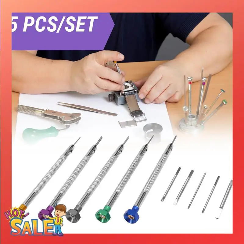 ABCL 5Pcs/Set 0.8-1.6Mm Steel Screwdriver For Watch Repairing Portable Watch Tools Band Removal With Pins Watchmaker Tools
ABCL 5Pcs/Set 0.8-1.6Mm Steel Screwdriver For Watch Repairing Portable Watch Tools Band Removal With Pins Watchmaker Tools