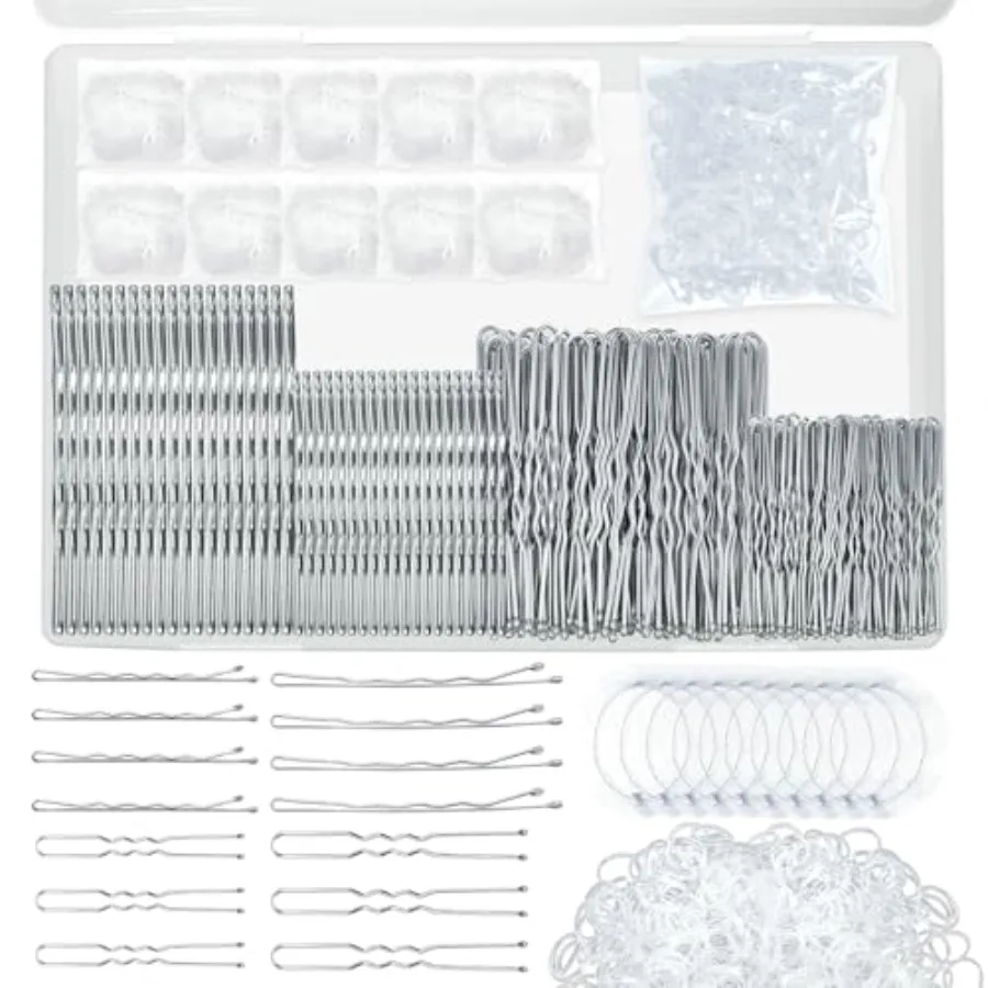510PCS Bobby Pins Hair Pins Kit with Hair Net, Includes 100 Bobby Pins for Women, 100 U-Shaped Buns Hair Clips, 300 Hair Bands
510PCS Bobby Pins Hair Pins Kit with Hair Net, Includes 100 Bobby Pins for Women, 100 U-Shaped Buns Hair Clips, 300 Hair Bands