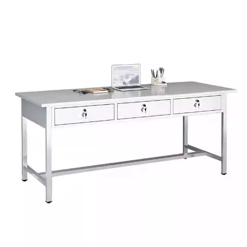 Stainless steel desk with drawers factory dust-free workshop rectangular computer writing table workbench
Stainless steel desk with drawers factory dust-free workshop rectangular computer writing table workbench