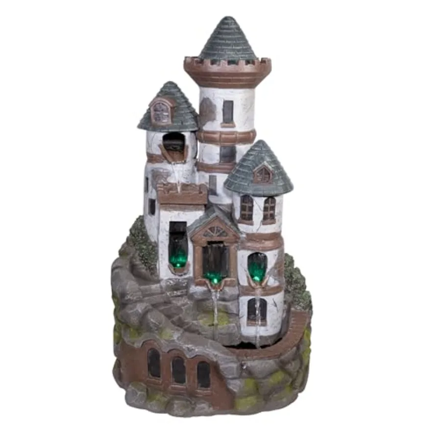 Outdoor floor tiered fairy castle water fountain for USA use, brown resin, color-changing LED lights, weather-resistant design
Outdoor floor tiered fairy castle water fountain for USA use, brown resin, color-changing LED lights, weather-resistant design