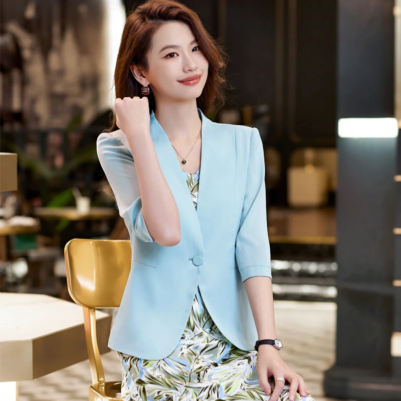 Spring Summer Blazer Jackets Coat Formal Uniform Styles Women Professional Business Outwear Office Work Wear Tops Blaser Clothes
Spring Summer Blazer Jackets Coat Formal Uniform Styles Women Professional Business Outwear Office Work Wear Tops Blaser Clothes