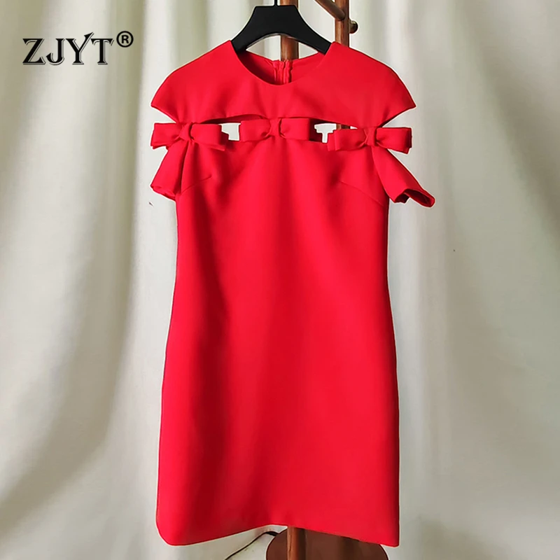 ZJYT Red Mini Party Dresses for Women Summer 2024 Bow Short Sleeve Solid Simple Vestidos Black White Casual Robe Femme Runway
ZJYT Red Mini Party Dresses for Women Summer 2024 Bow Short Sleeve Solid Simple Vestidos Black White Casual Robe Femme Runway