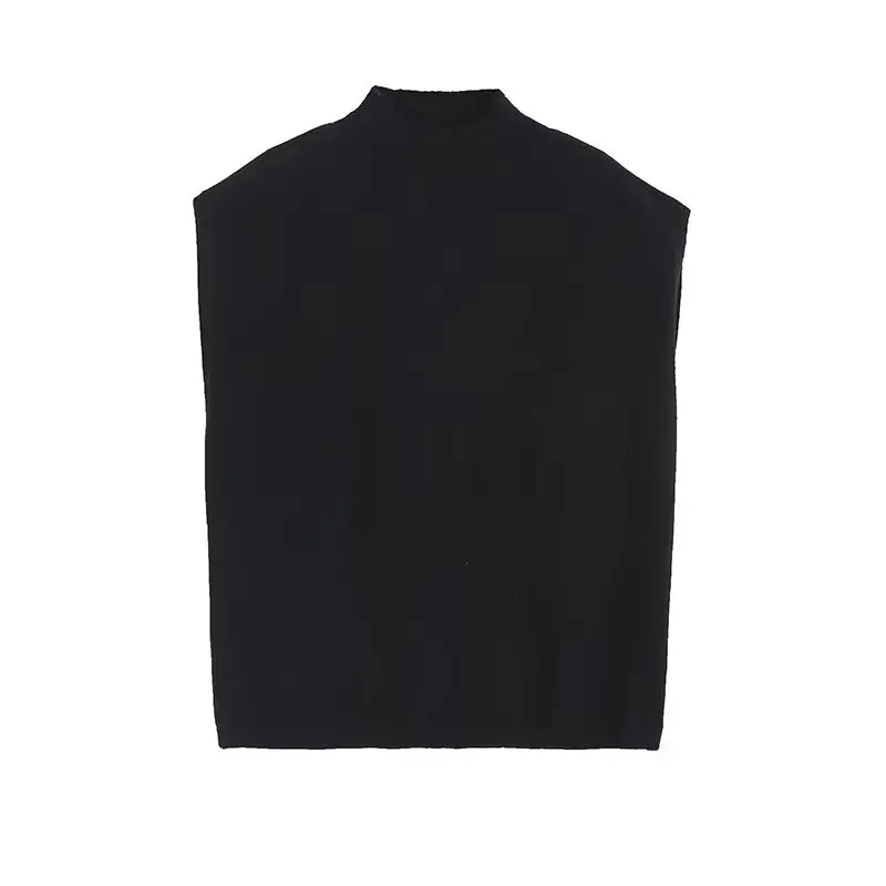 Women's New Fashion Black Interior Style Casual Half High Neck Knitted Vest Retro Sleeveless Women's Vest Chic Top Skazi
Women's New Fashion Black Interior Style Casual Half High Neck Knitted Vest Retro Sleeveless Women's Vest Chic Top Skazi