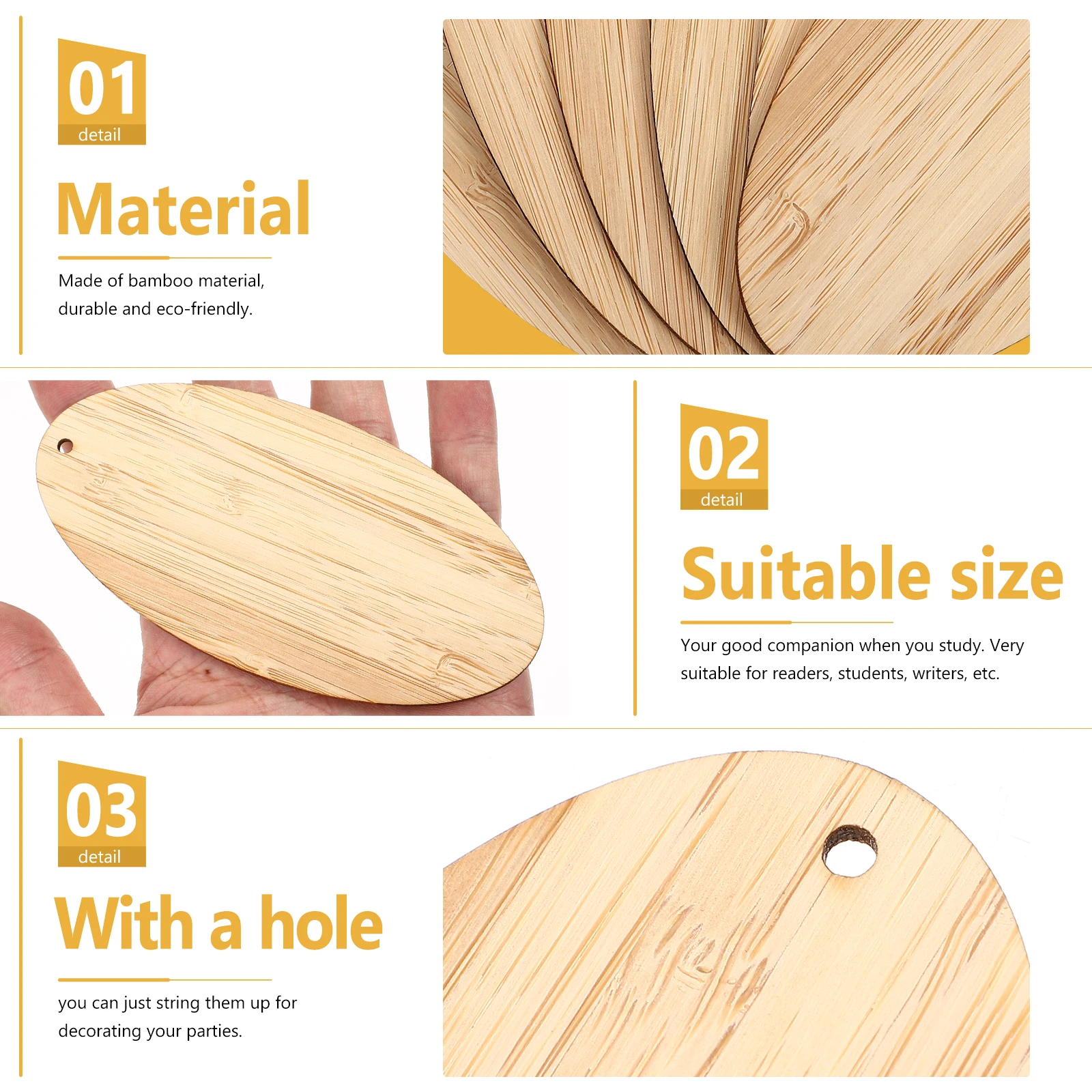 6pcs Bamboo Bookmarks 0.2Cm Thick Blank Graffiti Diy Oval Book Page Marker Hanging Tag Pendant For Graduation Teacher'S
6pcs Bamboo Bookmarks 0.2Cm Thick Blank Graffiti Diy Oval Book Page Marker Hanging Tag Pendant For Graduation Teacher'S