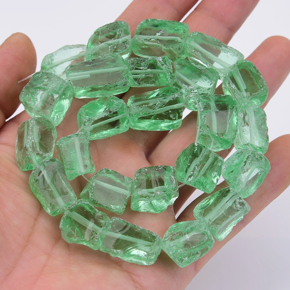 APDGG Natural Grass Green Glass Rough Raw Cuboid Nugget Loose Stone Beads 15.5" Jewelry DIY Accessory
APDGG Natural Grass Green Glass Rough Raw Cuboid Nugget Loose Stone Beads 15.5" Jewelry DIY Accessory