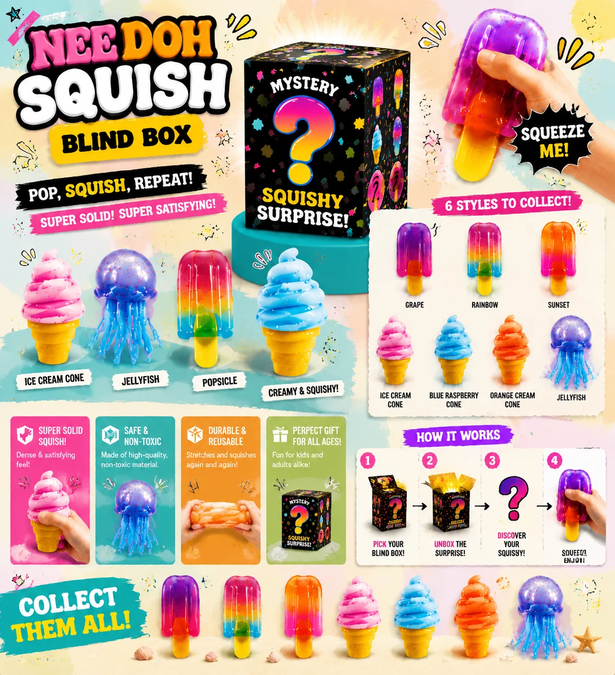 Mysterious Sealed Summer Squishy Surprise Blind Crate Unbox The Unknown Endless Hidden Possibilities Random Handpicked Premium Summer Themed Soft Squishy Toys Secret Rare Hidden Edition Squeeze Figurines Anxiety Relief Fidget Toy Ideal Summer Holiday Birt
Mysterious Sealed Summer Squishy Surprise Blind Crate Unbox The Unknown Endless Hidden Possibilities Random Handpicked Premium Summer Themed Soft Squishy Toys Secret Rare Hidden Edition Squeeze Figurines Anxiety Relief Fidget Toy Ideal Summer Holiday Birt
