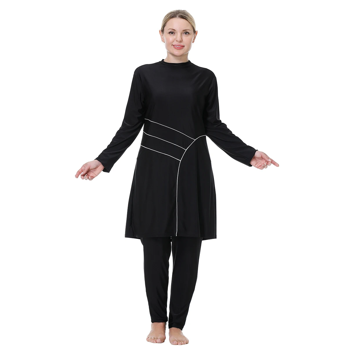 3XL-8XL Muslim Lady Patchwork Long Sleeves Round Collar Modest Swimming Clothes Arab Women 3 PCS Full Cover Loose Swimsuits
3XL-8XL Muslim Lady Patchwork Long Sleeves Round Collar Modest Swimming Clothes Arab Women 3 PCS Full Cover Loose Swimsuits