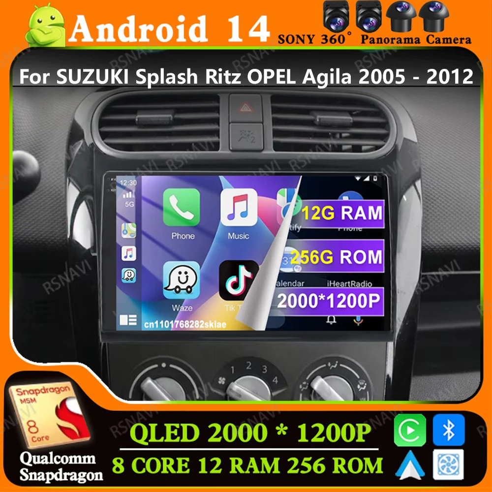 Andoird 14 Car Radio For SUZUKI Splash Ritz OPEL Agila 2005 - 2012 Stereo Autoradio DSP Multimedia DVD BT 5G WIFI QLED Qualcomm
Andoird 14 Car Radio For SUZUKI Splash Ritz OPEL Agila 2005 - 2012 Stereo Autoradio DSP Multimedia DVD BT 5G WIFI QLED Qualcomm