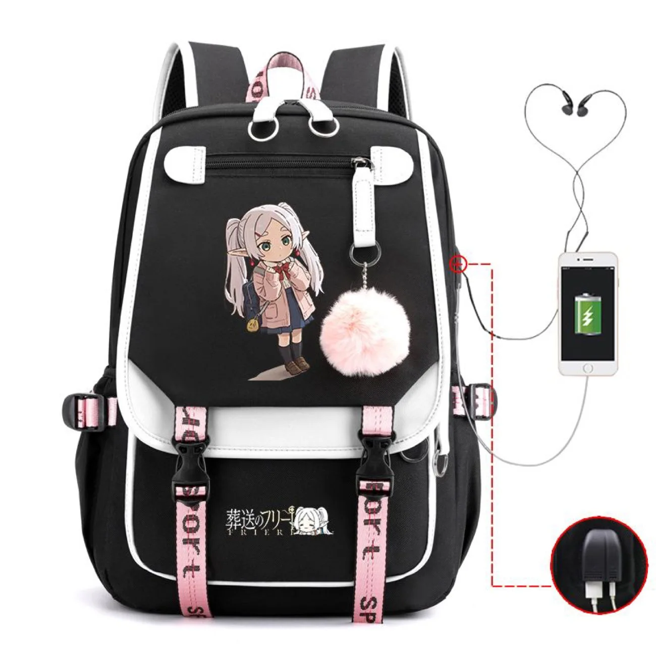 Frieren: Beyond Journey's End Backpack Cartoon Frieren Print Student Schoolbag Spine Relief School Bag Outdoor Travel Backpack
Frieren: Beyond Journey's End Backpack Cartoon Frieren Print Student Schoolbag Spine Relief School Bag Outdoor Travel Backpack