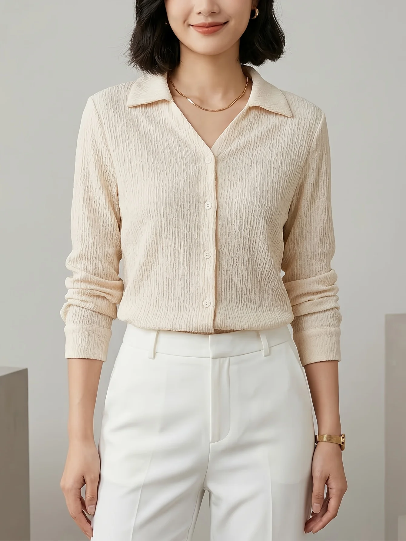 Women's Retro Lapel Long Sleeve Shirt - Breathable Opaque Base Layer, Machine Washable, Suitable for Casual Vacation, Daily Wear
Women's Retro Lapel Long Sleeve Shirt - Breathable Opaque Base Layer, Machine Washable, Suitable for Casual Vacation, Daily Wear