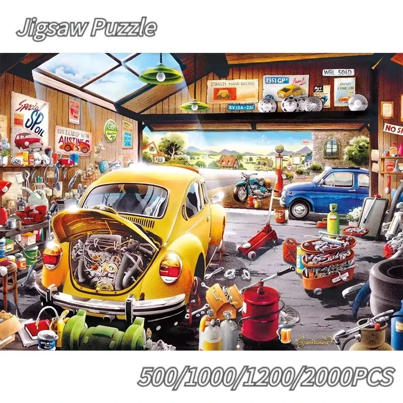 75*50cm Adult Paper Jigsaw Puzzle 1000pcs Car Repair Shop Garage Paintings Stress Relief Entertainment Educational Toys
75*50cm Adult Paper Jigsaw Puzzle 1000pcs Car Repair Shop Garage Paintings Stress Relief Entertainment Educational Toys