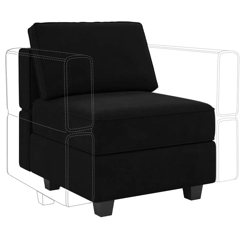 Modular Sofa Middle Module with Storage Accent Armless Chair for Modular Sectional Sofa Couch Velvet Black
Modular Sofa Middle Module with Storage Accent Armless Chair for Modular Sectional Sofa Couch Velvet Black