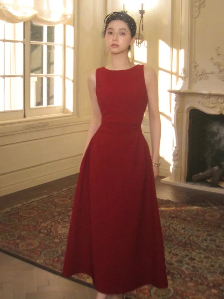 Women French Vintage SlimA-Line Princess Dresses Elegant Sleeveless Waist Folds Vestidos Dresses Wedding Party Evening Clothes
Women French Vintage SlimA-Line Princess Dresses Elegant Sleeveless Waist Folds Vestidos Dresses Wedding Party Evening Clothes