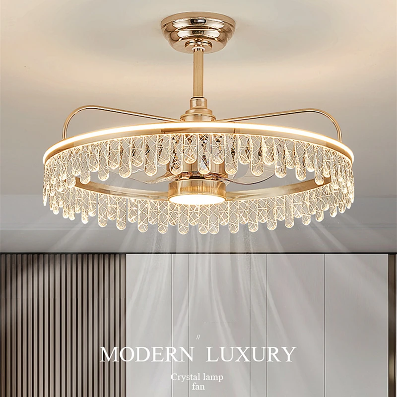 Modern Luxury LED Pendant Light Nordic Metal Crystal Fan Ceiling Lamp Living Room Dining room Bedroom Decor Ceiling Fan Light
Modern Luxury LED Pendant Light Nordic Metal Crystal Fan Ceiling Lamp Living Room Dining room Bedroom Decor Ceiling Fan Light
