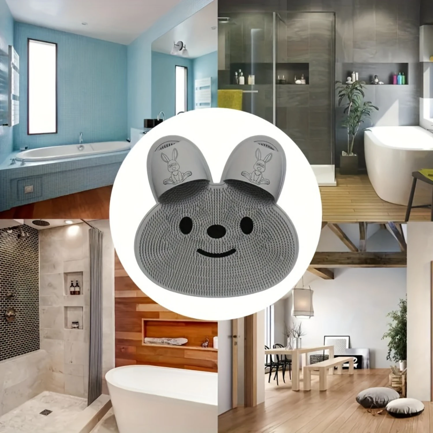 Cute Rabbit-Shaped Silicone Shower Mat With Back Massage - Non-Slip, Exfoliating Foot Scrubber For Bathroom Comfort
Cute Rabbit-Shaped Silicone Shower Mat With Back Massage - Non-Slip, Exfoliating Foot Scrubber For Bathroom Comfort