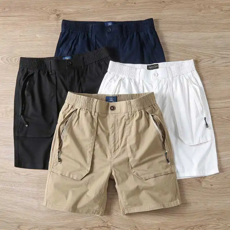 Мужские летние повседневные хлопковые рабочие шорты с высокой талией, прямые брюки, базовые цвета, модный городской стиль
Мужские летние повседневные хлопковые рабочие шорты с высокой талией, прямые брюки, базовые цвета, модный городской стиль