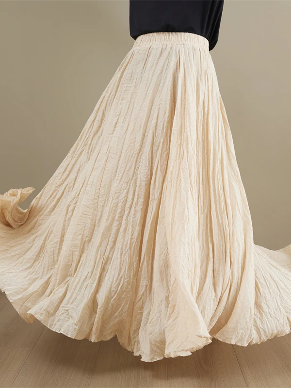 Summer 2026 Women's Loose Fit A-Line Skirt Cotton Linen High Waist Pleated Midi Skirt Casual Pear Straight Body Shape
Summer 2026 Women's Loose Fit A-Line Skirt Cotton Linen High Waist Pleated Midi Skirt Casual Pear Straight Body Shape