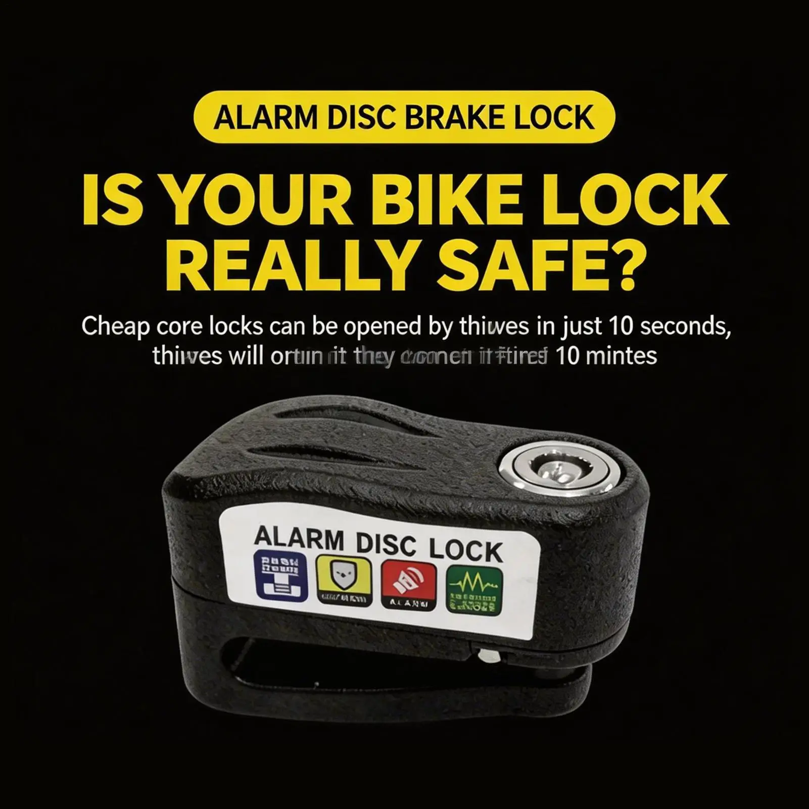 110db Alarm Disc Lock Waterproof Anti-Theft Padlock Loud Security Lock for Bike Scooter, Parking Garage Outdoor Urban Commuting
110db Alarm Disc Lock Waterproof Anti-Theft Padlock Loud Security Lock for Bike Scooter, Parking Garage Outdoor Urban Commuting
