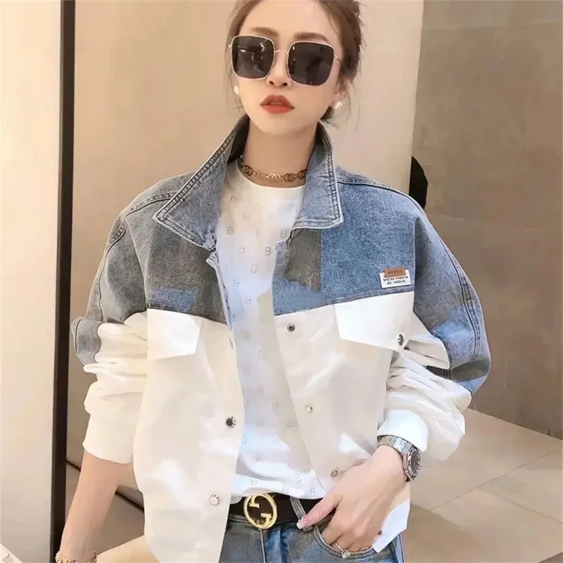 Short Denim Jacket Women Loose 2024 Spring And Autumn Coat Women Slim Sweet Jacket Joker Coat Color Matching Embroidery B283
Short Denim Jacket Women Loose 2024 Spring And Autumn Coat Women Slim Sweet Jacket Joker Coat Color Matching Embroidery B283