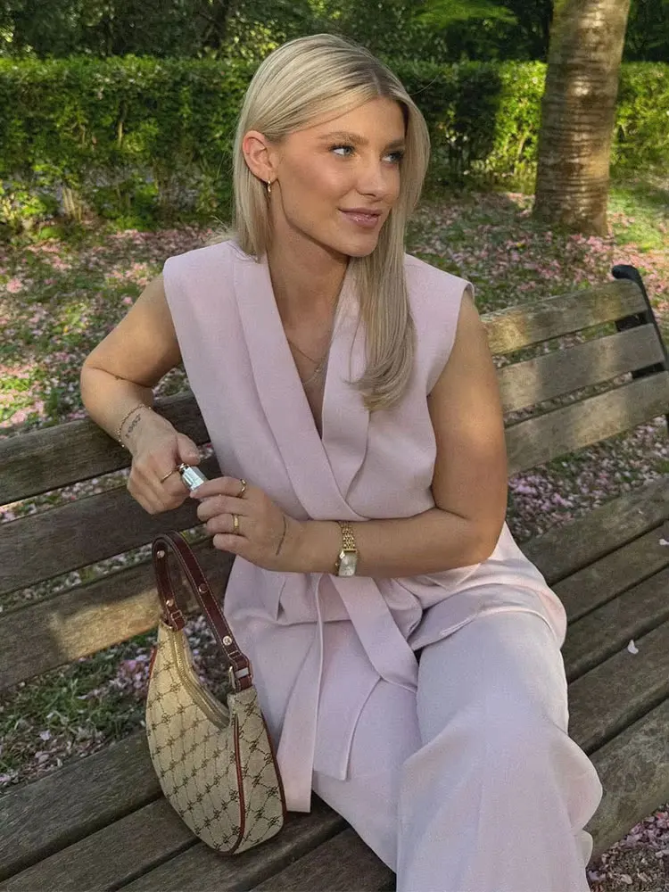 HH 2024 женские жилеты без рукавов с лацканами и карманами, тонкое повседневное пальто + винтажные тонкие длинные брюки со складками на шнурке, комплект из 2 предметов
HH 2024 женские жилеты без рукавов с лацканами и карманами, тонкое повседневное пальто + винтажные тонкие длинные брюки со складками на шнурке, комплект из 2 предметов