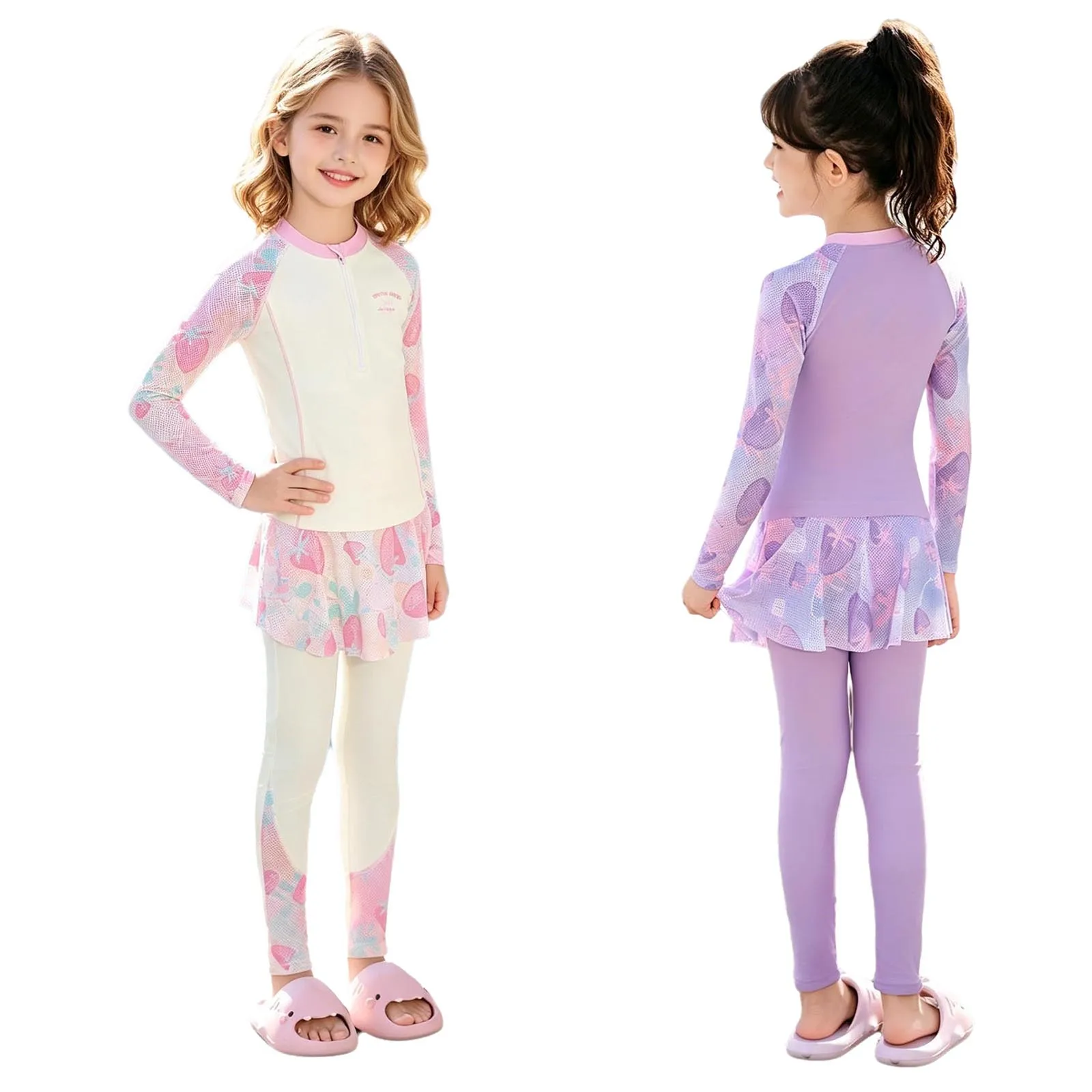 Kids Girls Swimsuit Swimwear Long Sleeve Half Zip Top with Long Pants Skirt Set Quick Dry Sun Protection Sets for Swimming
Kids Girls Swimsuit Swimwear Long Sleeve Half Zip Top with Long Pants Skirt Set Quick Dry Sun Protection Sets for Swimming