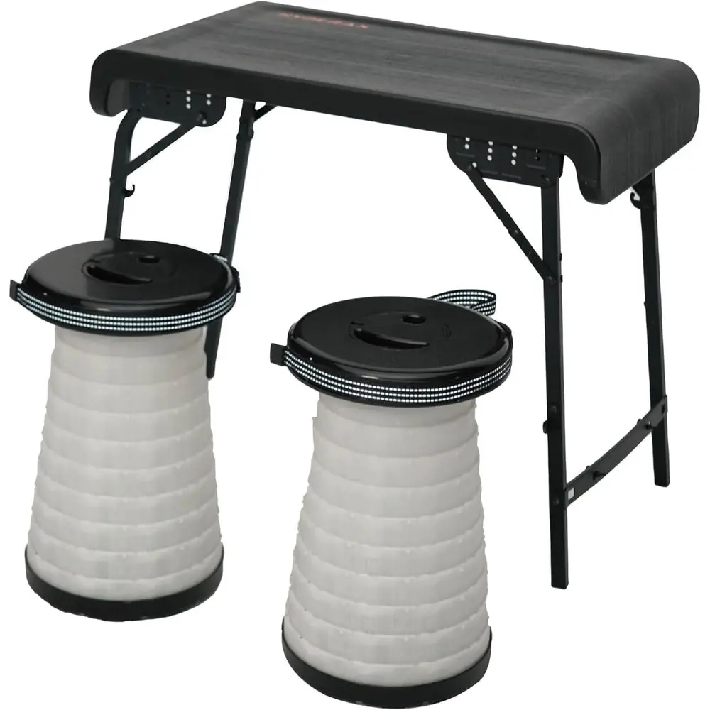 Компактный набор для кемпинга: стол и стулья - портативная уличная мебель для приготовления пищи, пикников, пляжа и путешествий (черный)
Компактный набор для кемпинга: стол и стулья - портативная уличная мебель для приготовления пищи, пикников, пляжа и путешествий (черный)
