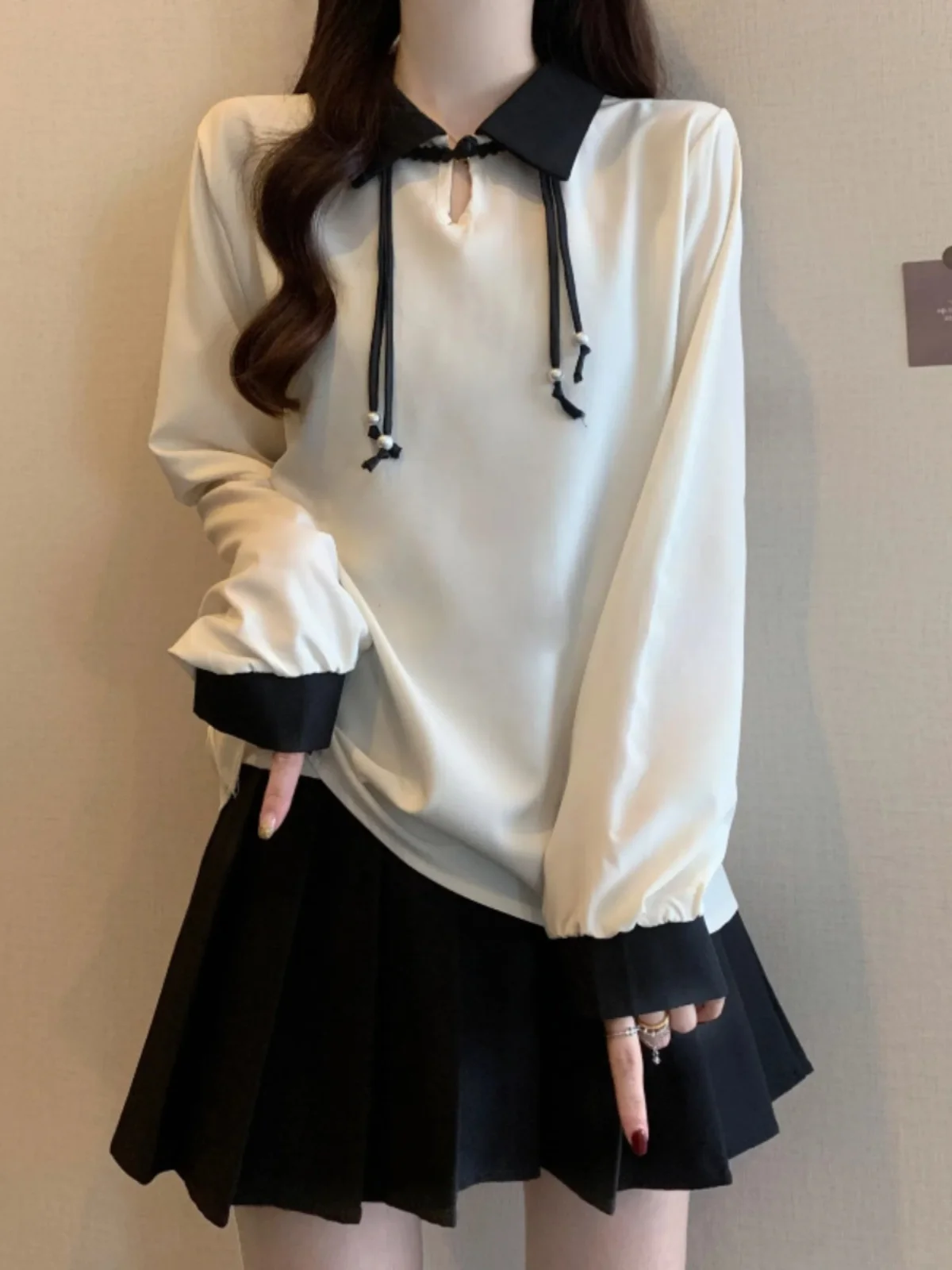 New Chinese Style Long Sleeve T-Shirt Women's Base Shirt Spring Autumn Large Size Collar Shirt Embellished Knob
New Chinese Style Long Sleeve T-Shirt Women's Base Shirt Spring Autumn Large Size Collar Shirt Embellished Knob