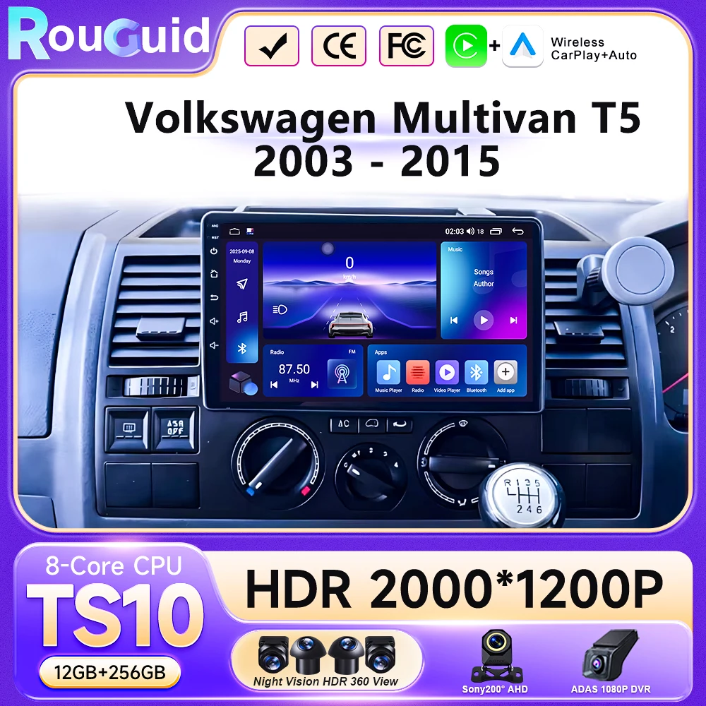 Android 16 For Volkswagen Multivan T5 2003 - 2015 Car Radio Multimedia Player Touch Screen 5G Wifi Carplay Autoradio GPS DSP BT
Android 16 For Volkswagen Multivan T5 2003 - 2015 Car Radio Multimedia Player Touch Screen 5G Wifi Carplay Autoradio GPS DSP BT