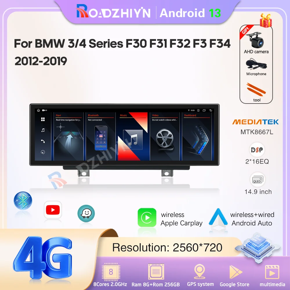 14.9 " Android13 Car Multimedia Video Player For BMW 3/4 Series F30 F31 F32 F3 F34 2012-2019 GPS Navigation Carplay auto 4G WIFI 
14.9 " Android13 Car Multimedia Video Player For BMW 3/4 Series F30 F31 F32 F3 F34 2012-2019 GPS Navigation Carplay auto 4G WIFI